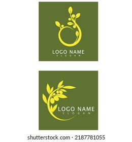 Olive tree vector illustration design template