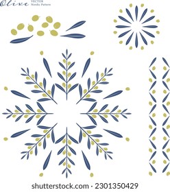 Olive tree vector illustration - Scandinavian pattern