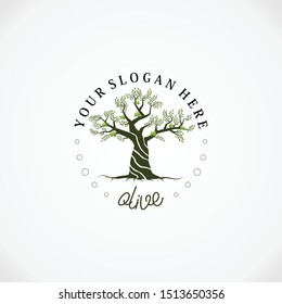 Olive tree in very unique shape image graphic icon logo design abstract concept vector stock. Can be used as a symbol related to nature or plant