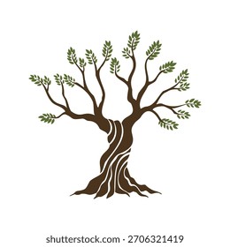 Olivos con ramas y hojas para el diseño de embalajes, etiquetas, logotipos o Anuncios. Icono de oliva estilizado orgánico natural, signo de calidad premium. Ilustración vectorial