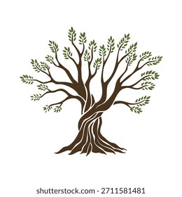 Olivos con ramas y hojas para el diseño de embalajes, etiquetas, logotipos o Anuncios. Icono de oliva estilizado orgánico natural, signo de calidad premium. Ilustración vectorial