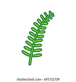 Olive twig sign. Vector. Lemon scribble icon on white background. Isolated
