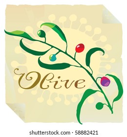 olive typography with simple illustration