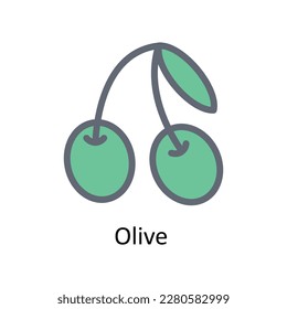 Olive Vector  Fill outline Icons. Simple stock illustration stock