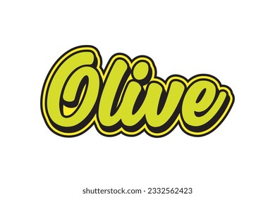 Olivo. Letras dibujadas a mano por vectores. Plantilla para tarjeta, afiche, banner, imprimir para camiseta.