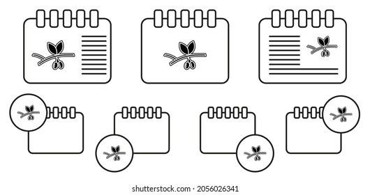Olive vector icon in calender set illustration for ui and ux, website or mobile application