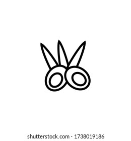 Icono de vector de oliva en línea, icono de contorno aislado en fondo blanco