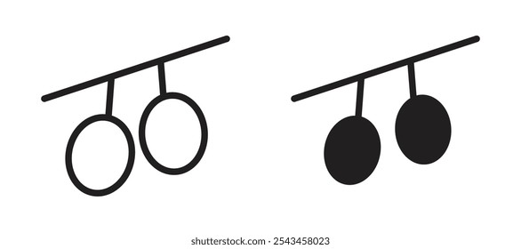 Olive vector icon set in black.