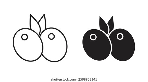 Olive vector line icon illustration collection.