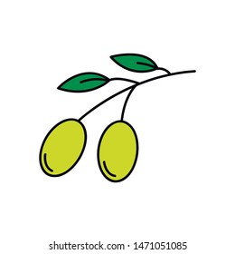olive vector logo template - cerative symbol. uitable for info graphics, websites and print media and interfaces. Line vector icon.