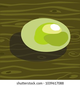 Olive. Vegetarian foods on a green wooden table. Isolated object for the menu of the restaurant and cafe. Vector illustration

