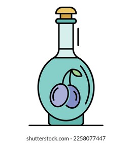 Olive vinegar icon. Outline olive vinegar vector icon color flat isolated on white