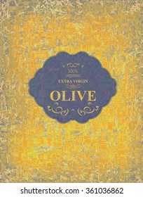 Olive vintage menu design on old background