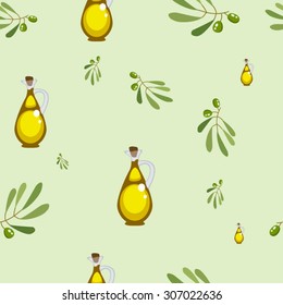 Olive virgin oil seamless pattern vector illustration