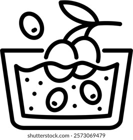 Olive Washing Icon Line Vector Illustration