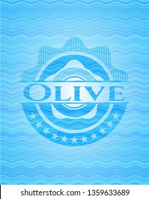 Olive water representation emblem.