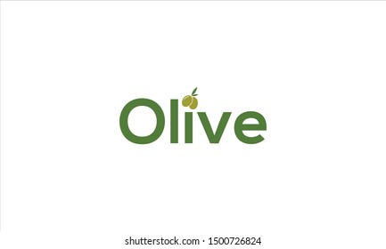 Olive word art flat logo icon