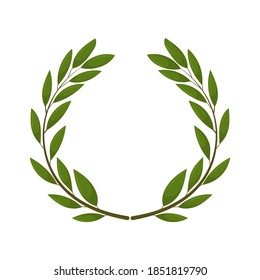 olive wreath. Isolated vector illustration on white background. Organic and natural concept.