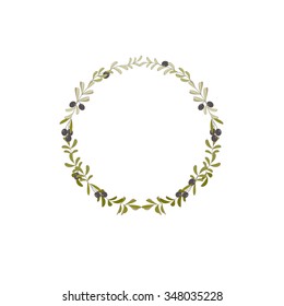 Olive wreath vector design illustration.