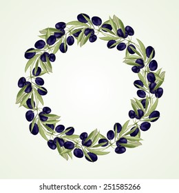 olive wreath - vector illustration