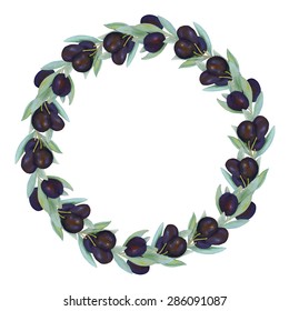 olive wreath - vector illustration