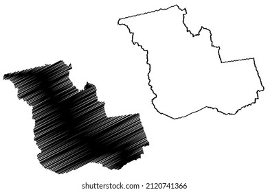Oliveira dos Brejinhos municipality (Bahia state, Municipalities of Brazil, Federative Republic of Brazil) map vector illustration, scribble sketch Oliveira dos Brejinhos map
