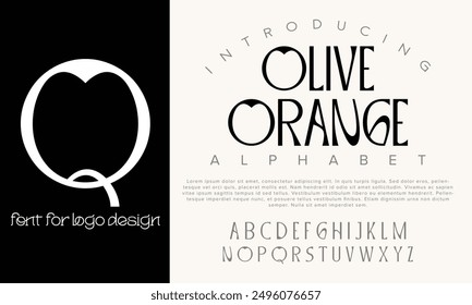 OliveOrange vector alphabet font for logo design