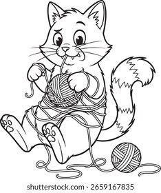 Oliver Katze lustiger Vektor, Katze spielen, Katze Linie Kunst, Oliver Vektor, Tier Vektor, Katze Vektor