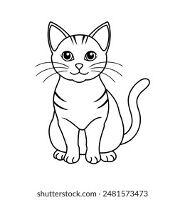 Oliver cat  line art icon