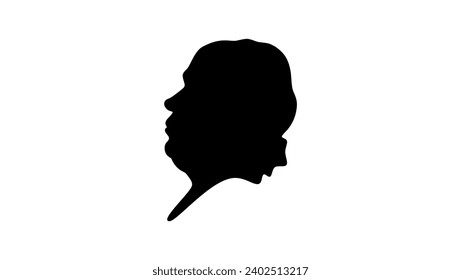 Oliver Goldsmith, black isolated silhouette
