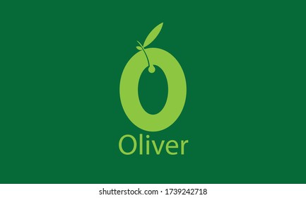 Oliver Vector Logo Design  on Green Background