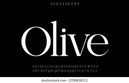 Olivera Vector alfabeto con números