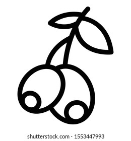 Olives branch icon. Outline olives branch vector icon for web design isolated on white background