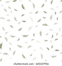 Olives branch vector seamless pattern. Green olive on white background.