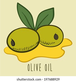 Olives design over beige background, vector illustration
