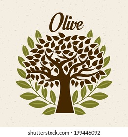 Olives design over beige background, vector illustration