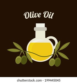Olives design over brown background, vector illustration