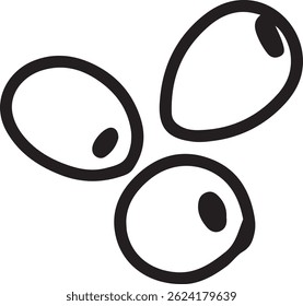 Olives drawing, engraving, ink, line art, vector