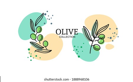 emblema de aceitunas para productos de aceite de oliva