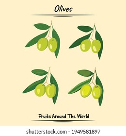 Olives Fruits Illustration Used For Ingredients Some Food And Drink, Graphic Element, Fruit Book Asset