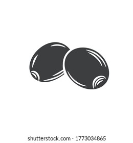 Olives glyph icon badge in retro style for brochures, banner, restaurant menu and market. Vector illustration.