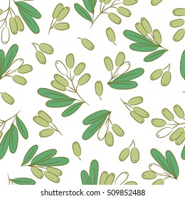 olives hand drawn pattern. food vector background