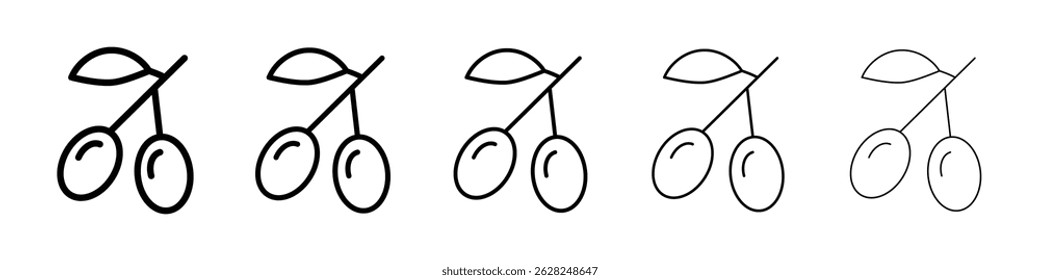Olives icon in black. Vector illustration for graphic design