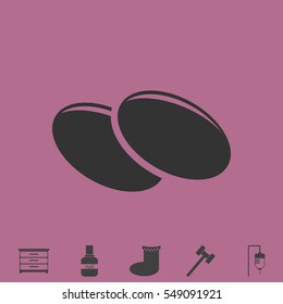 Olives icon flat. Simple vector grey pictogram and bonus symbol