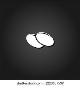 Olives icon flat. Simple White pictogram on black background with shadow. Vector illustration symbol