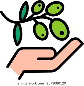 Olives Icon Lineal Color Vector Illustration