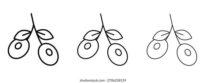 Olives icon linear style sign for mobile concept and web design.