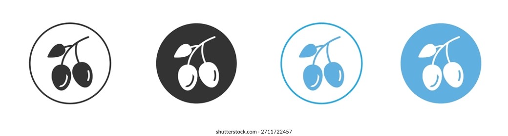 Conjunto de diseño de Plantilla de logotipo de icono de aceitunas