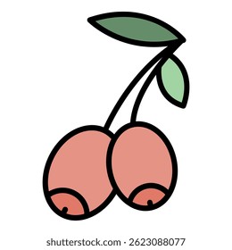 Olives icon. Outline olives vector icon color flat isolated