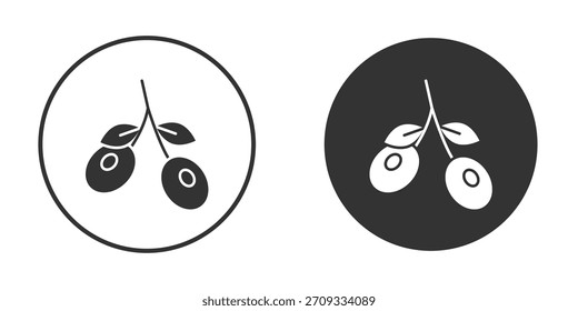 Icono de aceitunas símbolo Iniciar sesión estilo sólido.
